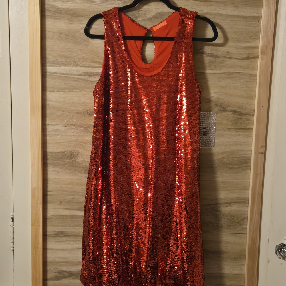 Red Sequin Sleeveless Dress